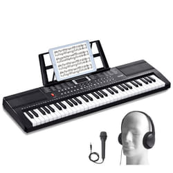 Clavier Piano Numérique-VEVOR-61 Touches Semi-lestées-Haut-parleurs Intégrés Casque Microphone pour Débutants