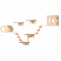 Caractéristiques & Détails Aire de jeux amusante pour chats : Cette étagère murale pour chat comprend 2 planches à sauter, 2 ...
