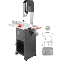 Vevor - Scie a os de boucher electrique commerciale, scie a ruban pour os 850 w, scie electrique pour viande et os congeles, table 485 x 380 mm,