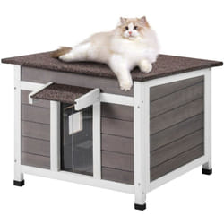 VEVOR Niche deexterieur resistante aux intemperies pour chats, refuge sur pour plusieurs chats, demeure en bois pour felins et lapins avec fenetre