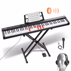 Clavier Piano Numérique-VEVOR-88 Touches Semi-lestées-avec Support Réglable Haut-parleurs Intégrés Pédale de Sustain