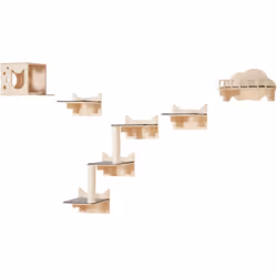 Caractéristiques & Détails Aire de jeux amusante pour chats : Cette étagère murale pour chat comprend 2 planches de saut, 1 n ...