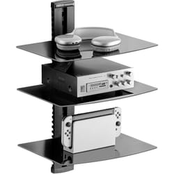 VEVOR Support mural multimedia AV a 3 niveaux,etagere flottante pour projecteur en verre trempe renforce pouvant supporter jusqua 18 lb,etagere