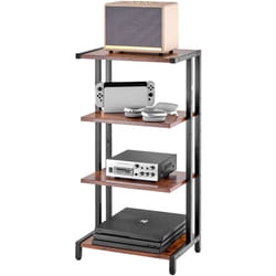 Vevor - Support multimedia av a 4 niveaux,support multimedia audio-video en bois avec lumieres led pour lecteurs DVD/decodeurs de cables/consoles de