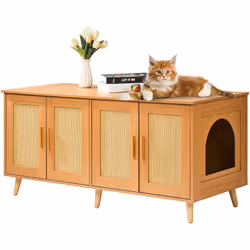 Caractéristiques & Détails Design esthétique caché : l'armoire moderne avec portes en rotin offre non seulement un espace pri ...