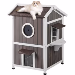 Caractéristiques & Détails Abri confortable pour chat : fabriquée en bois de cèdre de haute qualité, cette maison d'extérieur ...