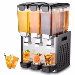 Distributeur de Boissons Commerciales-VEVOR-440 W-Distributeur de jus à 3 Réservoirs de 10 L par Réservoir-Restaurant Bar