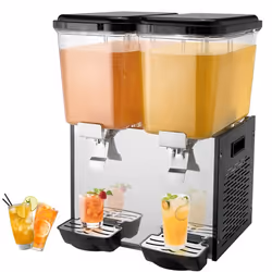 Distributeur de Boissons - VEVOR - 2 Réservoirs de 18 L - 370 W - Température 7-12 °C - Noir