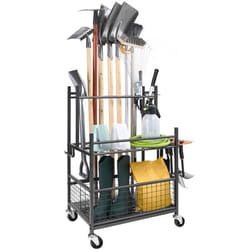 Range Outils de Jardin VEVOR Stockage optimisé pour Organisation et Stockage Abri Extérieur des OutilsRâteaux Balais Long Manche
