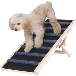 Rampe pour Chien - VEVOR - Escalier pour Chien Pliable 100cm Hauteur Réglable 38-56cm pour Accès Voiture