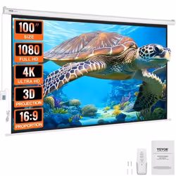 Écran de Projection - VEVOR - 2465 x 80 x 1620 mm16: 9 HD 4K 1080PVCAvec télécommande grand angle montage mural direct