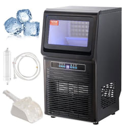 Machine à Glaçons - VEVOR - 34 kg-24h Stockage 15kg Auto-Nettoyant Bar 36 Bacs à Glaçons Capacité de Stockage 56 kg Inox