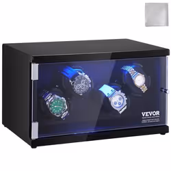 Remontoir Montre Automatique - VEVOR - 330 x 205 x 194 mmCapacité 4 montresAvec 2 moteurs japonais5 modes de remontage