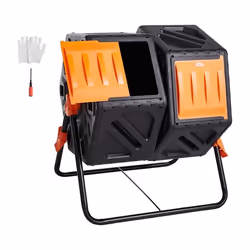 Bac à Compost Rotatif - VEVOR - Composteur de Jardin Rotatif Bac à Compost 140 L Double Chambre Déchets