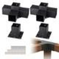 Kit Supports de Pergola-VEVOR- 340 x 220 x 152 mm-Support de Poteau Bois de Menuiserie-pour Tonnelles Pergolas de Terrasse