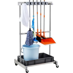 Range Outils de Jardin VEVOR 1243x508x660mm 10avecCrochets Porte-outils de Garage pour Stockage Abri Extérieur des Outils Râteaux