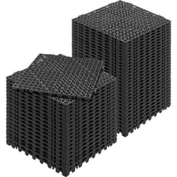 Dalles de Jardin Piscine-VEVOR-Lot de 50-30x30x15 cm Noir Dalle Clipsable Ajourée PVC-pour Terrasse Cuisine Spa Salle de Bain