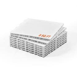 Revêtements de Sol-VEVOR-pour Hockey-315 x 315 mm Dalles de Sol en PP Polyvalentes Emboîtables-8 pcs- gris et blanc