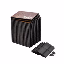 Revêtement de Sol Emboîtable-VEVOR-315 x 315 mm Dalles de sol Polyvalentes Emboîtables-25 pcs Portable Base Coussinée-Marron