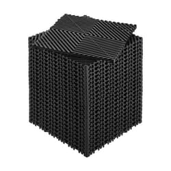 Tapis de Drainage Emboîtable-VEVOR-310x310 mm-24 pcs Coussin de Sol à Épisser en PP Antidérapant Noir Tapis de Douche