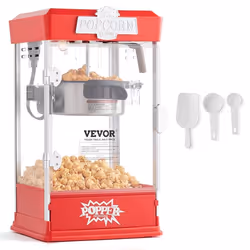 Machine à Pop Corn 480 W-VEVOR-Appareil à Pop-corn de Comptoir Électrique Grand Bol de 113 g pour 57 L par Lot-Rouge