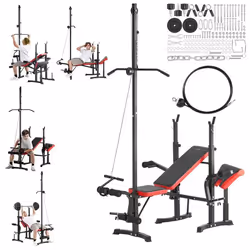 Banc de Musculation Multifonctionnel-VEVOR-Banc Plat Inclinable Pliable pour Entraînement Complet du Corps-Capacité 2722 kg