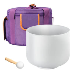 Bol Chantant en Cristal de Quartz Givré-VEVOR-avec Maillet en Caoutchouc Joint Torique Sac de Transport 203 cm