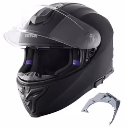 Casque de Moto Intégral-VEVOR-Casque Smart Street ABS et Haute Densité-avec Emplacement Bluetooth et Lentille Interchangeable