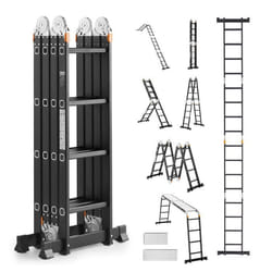 Échelle Pliante Polyvalente 7 en 1-VEVOR-avec Planche Échafaudage Barre Équilibre Hauteur de Portée 465 m-Charge 150 kg
