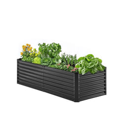 Jardinière-VEVOR-1800x895x600 mm-Lit de Jardin Surélevé Métal Galvanisé Bac de Plantation Ovale Fond Ouvert-Gris Foncé