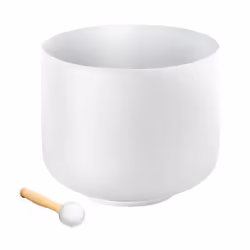 Bol Chantant en Cristal de Quartz Givré-VEVOR-Note F de 203 cm-avec Maillet en Caoutchouc et Joint Torique-Blanc