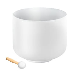 Bol Chantant en Cristal de Quartz Givré-VEVOR-Note F de 203 cm-avec Maillet en Caoutchouc et Joint Torique-Blanc