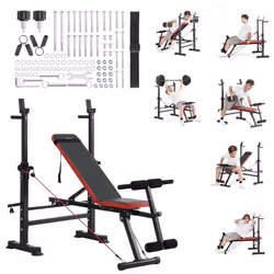 Banc de Musculation Multifonctionnel-VEVOR-Banc Plat Inclinable Pliable pour Entraînement Complet du Corps