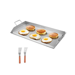 Plaque de Cuisson en Acier inox-VEVOR-Rectangulaire à Dessus Plat-809 x 370 mm-Portable-avec Poignée