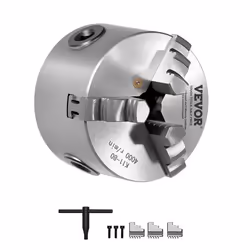 Mandrin de Tour à 3 Mâchoires-VEVOR-80 mm-Mandrin Auto-centrage Mors Réversibles-Fonte HT300 2-63 mm-avec Clé en T