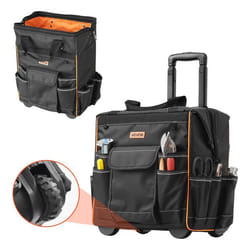 Sac à Outils à Roulettes-VEVOR-39x29x42 cm-25 Poches-Poignée Télescopique-pour Électriciens Plombiers Mécaniciens