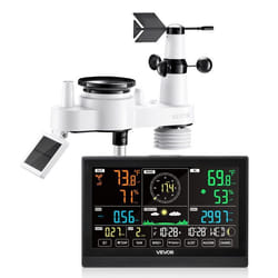 Station Météo Sans Fil 7 en 1-VEVOR-Station Météo Solaire Intérieur Extérieur-avec Capteur-Prévisions-Température-Humidité