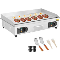 Vevor - Plancha Electrique 4400 w, Plaque a Snacker Commerciale, Plaque de Cuisson de Table, Surface Antiadhesive Plate et Rainuree, Temperature