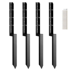 Piquet de Clôture - VEVOR - Kit de réparation de poteau de clôture piquets dancrage 4 pcs 51 x 51 mmpiquet dancrage au sol