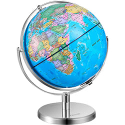 Vevor - Globe terrestre rotatif avec support, 330,2 mm, globe geographique educatif avec fuseau horaire precis, materiau abs, globe rotatif a 720°