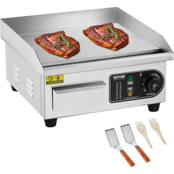 VEVOR Plancha Electrique 2000 W, Plaque a Snacker Commerciale Plate, Plaque de Cuisson en Fer, avec Temperature Reglable 50-300 °C, 2 Spatules et 2