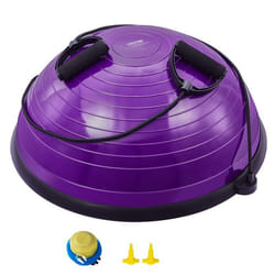 Demi-ballon Fitness -VEVOR-62 cm Ballon dÉquilibre Charge 300 kg Station dÉquilibre avec Bande de Résistance Violet