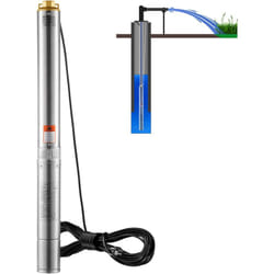 Vevor - Pompe Immergee pour Puits Profond, 2200 w, Pompe a Eau en Acier Inoxydable, Debit 9,8 m³/h, 144 m, avec Cordon Electrique 9,1 m, Pompe