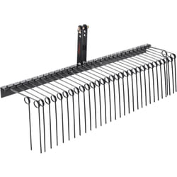 Rateau paysager remorque, 1830 mm, rateau dechaumeur avec 32 dents en acier, rateau a gazon fixable sur la categorie 1, 3 points pour tracteur, pour