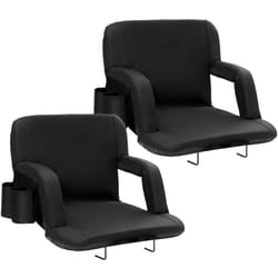 Vevor - Siege de stade avec support dorsal, large dossier, chaise de stade pliable et rembourree, chaises inclinables portables avec porte-gobelet,