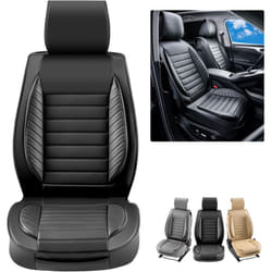 Vevor - Housses de siege de voiture universelles pour sieges avant, 2 pcs, housse de siege en simili-cuir, conception entierement fermee, appuie-tete