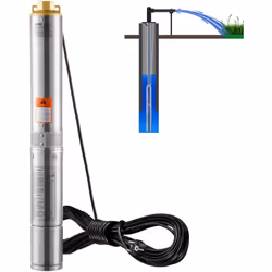 Pompe immergée pour puits profond 370 W Notre pompe immergée pour puits profonds vous offre un débit important, produisant un ...