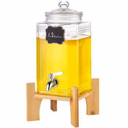 Distributeur de Boissons - VEVOR - 215 x 215 x 425 mm Capacité 55 L en Verre avec Support et Robinet pour HôtelsCafés