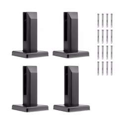 Pinces à Verre Carrées pour Garde-corps en Verre Trempé de 8 à 12 mm-VEVOR-4 pcs-pour Balcon Jardin Piscine Escalier-Noir