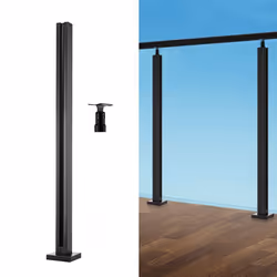 Pinces à Verre en Acier Inoxydable 304-VEVOR-Pince de Clôture en Verre de 850 mm de Hauteur-pour Balcon Jardin Terrasse-Noir